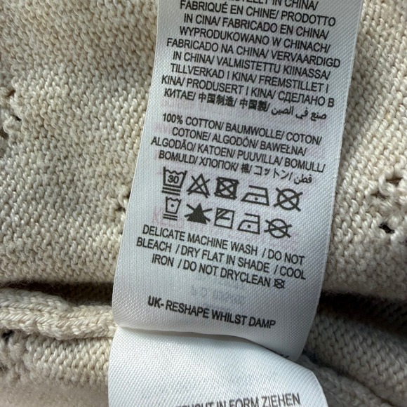 Mini Boden Girls Cream Pointelle Knit Cardigan Ruffle Collar Colored Buttons 6/7 - Picture 10 of 13